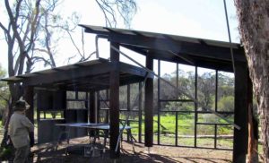 The framework going up for the John Masters Bird Hide.
