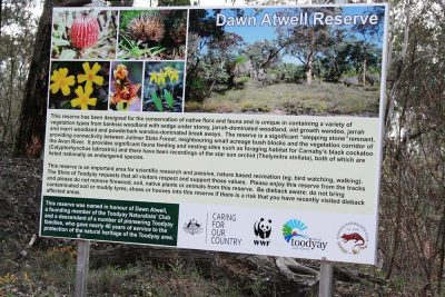 Old Dawn Atwell Reserve sign